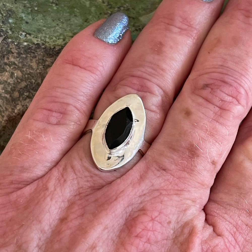 ⭐️ Black Onyx Sterling Silver Ring - Picture 6 of 11